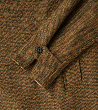 Stanford Reversible Coat - Chestnut Wool Herringbone Twill