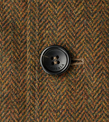 Stanford Reversible Coat - Chestnut Wool Herringbone Twill