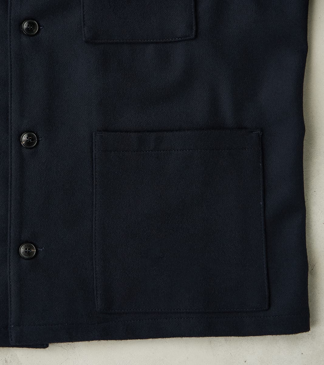 Tristan Jacket - Navy Cashmere Wool Twill