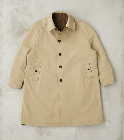 Stanford Reversible Coat - Chestnut Wool Herringbone Twill