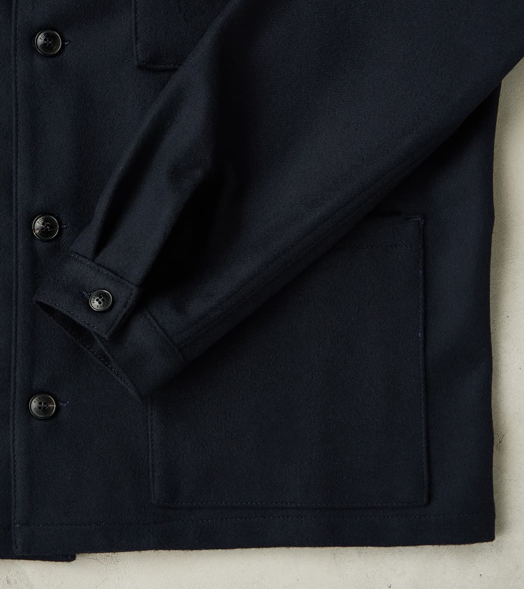 Tristan Jacket - Navy Cashmere Wool Twill