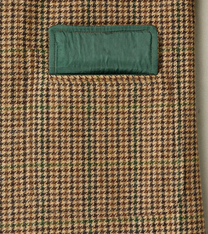 Amedeo Balmacaan Coat - Camel Shetland Houndstooth Check