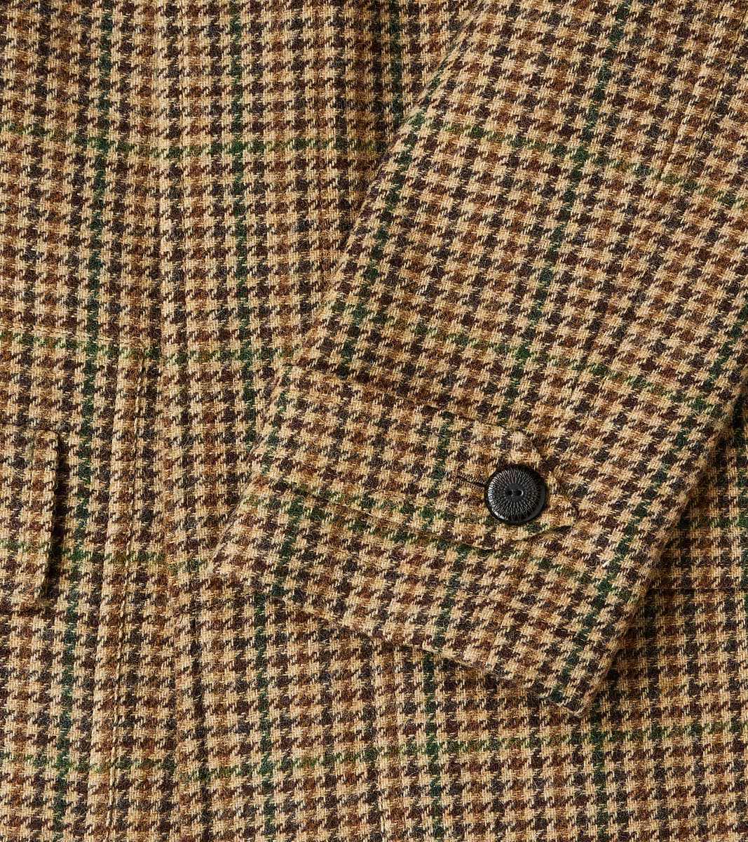 Amedeo Balmacaan Coat - Camel Shetland Houndstooth Check