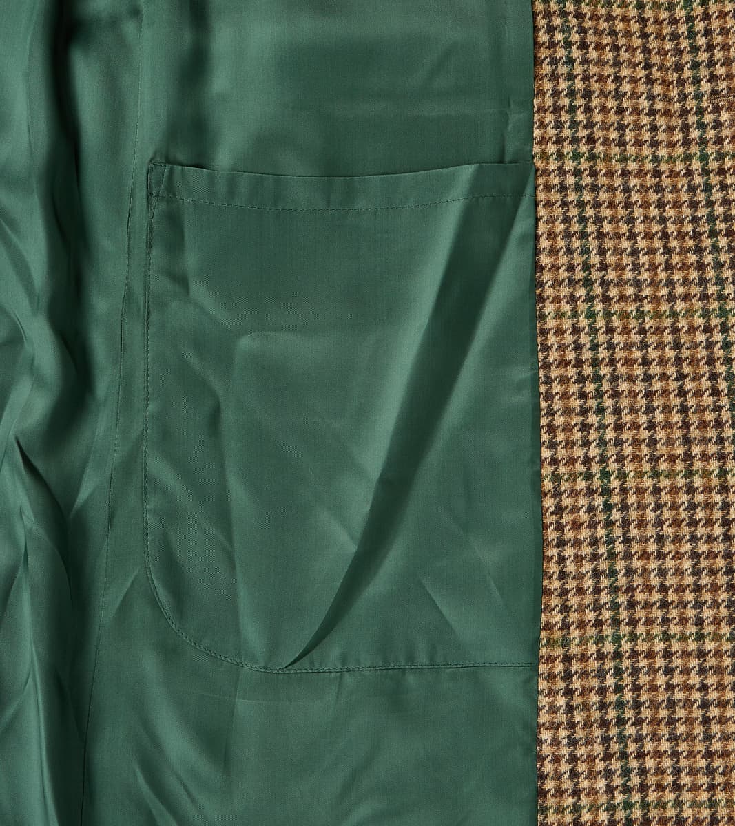 Amedeo Balmacaan Coat - Camel Shetland Houndstooth Check