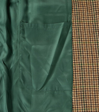 Amedeo Balmacaan Coat - Camel Shetland Houndstooth Check
