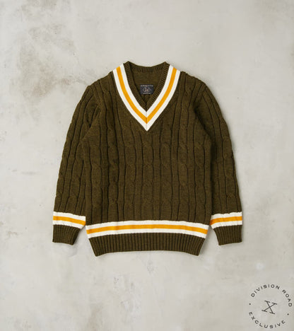 Fox Brothers® x Division Road Cricket Club Sweater - Cedar & Brass