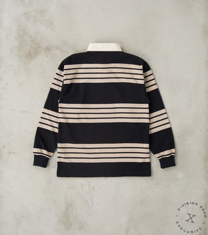 Fox x DR Heritage Rugby Shirt - Black & Khaki Stripe