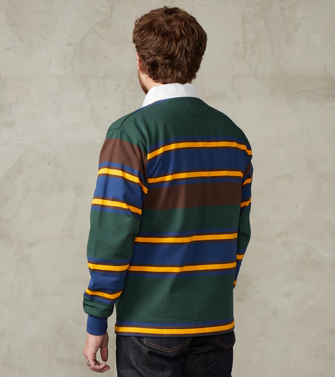 Fox x DR Heritage Rugby Shirt - Forest & Navy Stripe