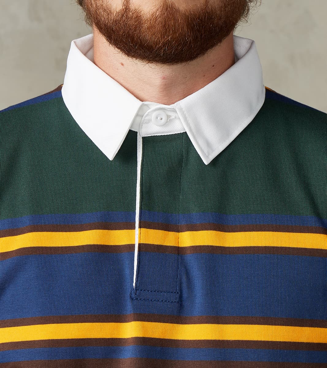 Fox x DR Heritage Rugby Shirt - Forest & Navy Stripe