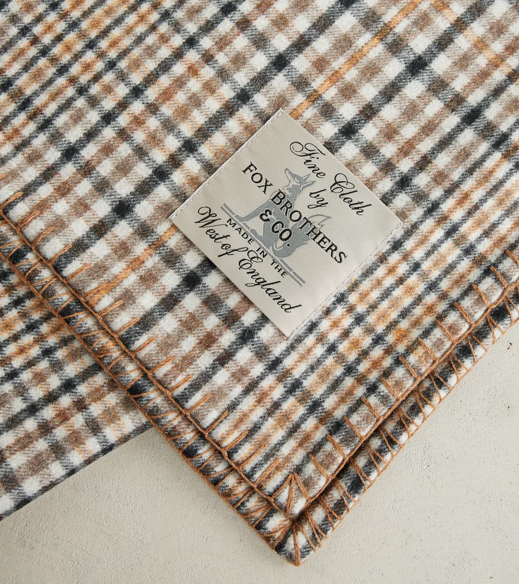 Fox x DR Antique Gold Fancy Check Twill Flannel Blanket