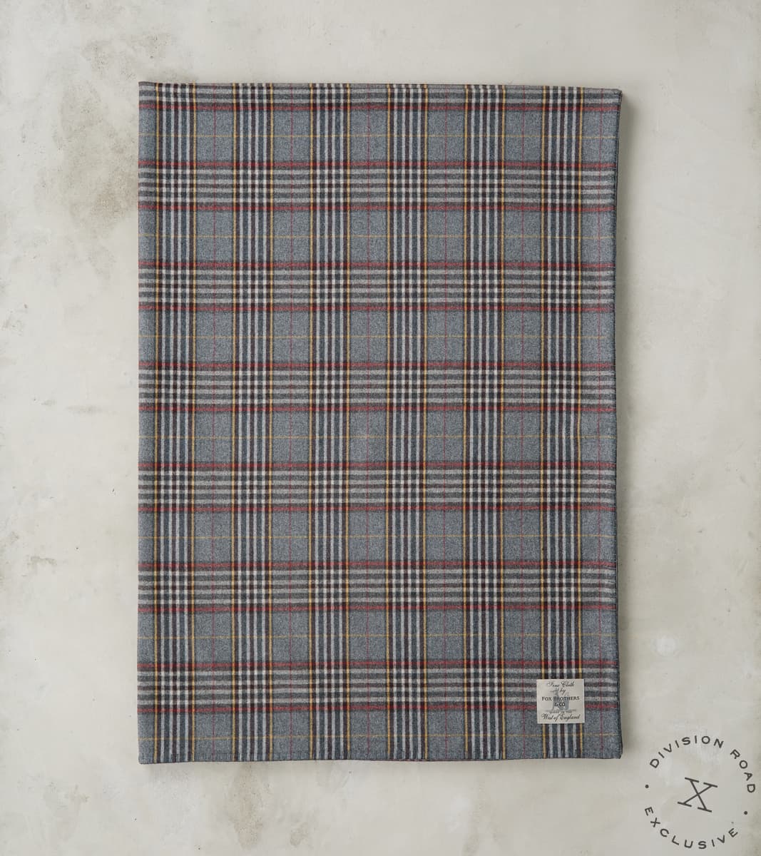 Fox Brothers® x Division Road Fog Grey Tartan Twill Flannel Blanket