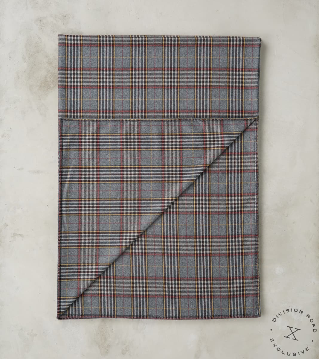 Fox Brothers® x Division Road Fog Grey Tartan Twill Flannel Blanket
