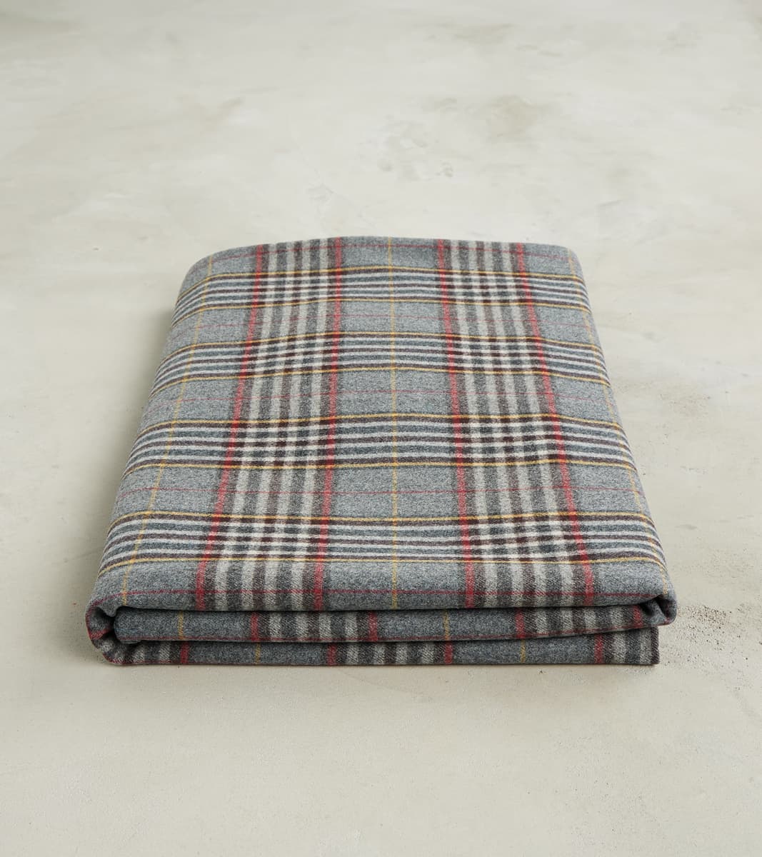 Fox x DR Fog Grey Tartan Twill Flannel Blanket