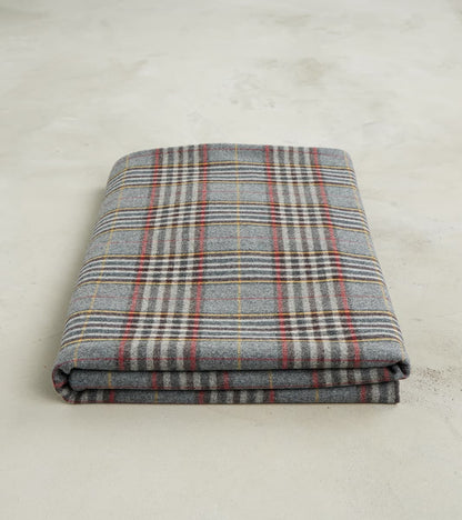 Fox x DR Fog Grey Tartan Twill Flannel Blanket