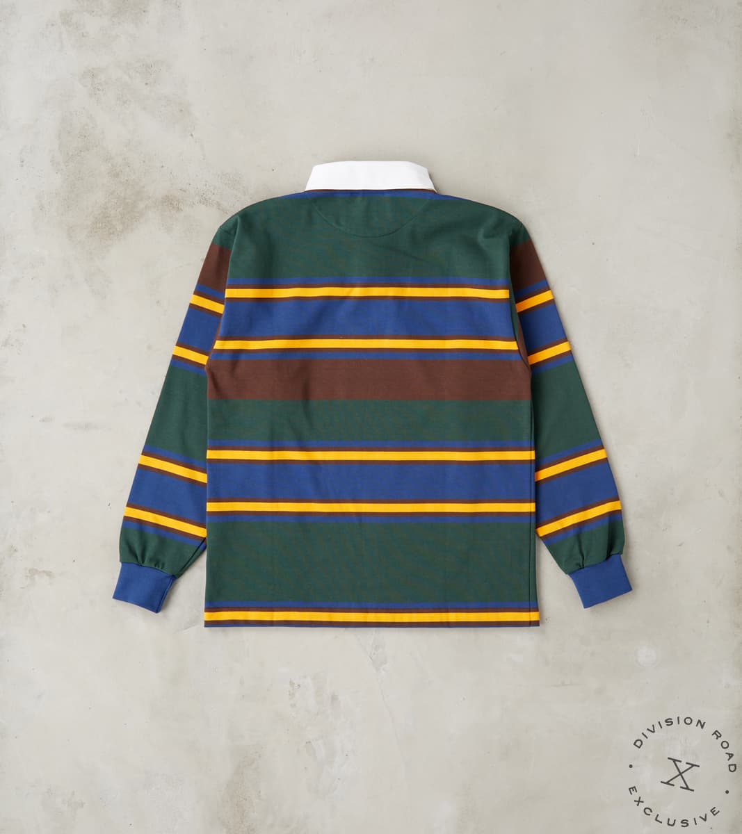 Fox x DR Heritage Rugby Shirt - Forest & Navy Stripe