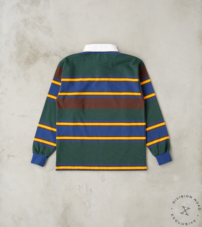 Fox x DR Heritage Rugby Shirt - Forest & Navy Stripe