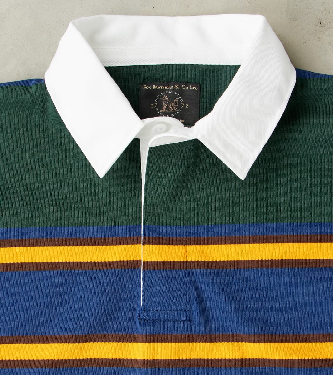 Fox x DR Heritage Rugby Shirt - Forest & Navy Stripe