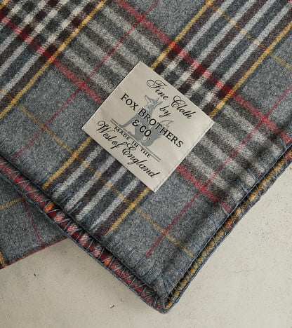 Fox x DR Fog Grey Tartan Twill Flannel Blanket