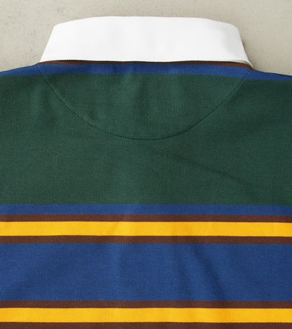 Fox x DR Heritage Rugby Shirt - Forest & Navy Stripe