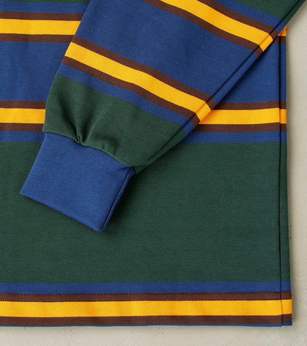 Fox x DR Heritage Rugby Shirt - Forest & Navy Stripe