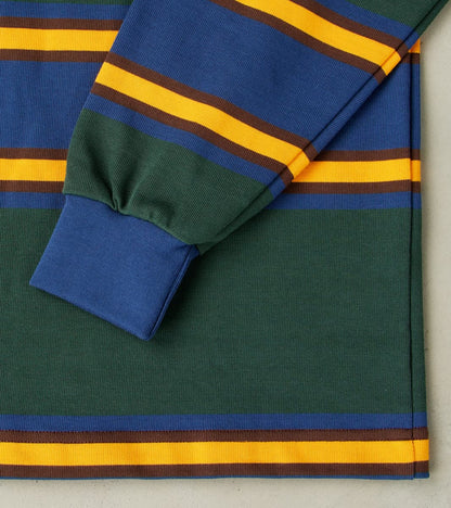 Fox x DR Heritage Rugby Shirt - Forest & Navy Stripe