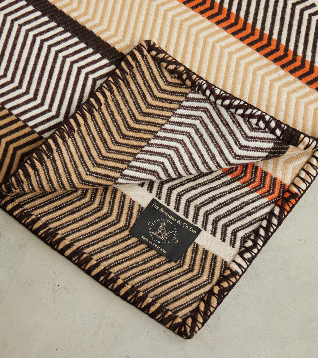Fox x DR Journey of Style Jacquard Grand Herringbone Blanket