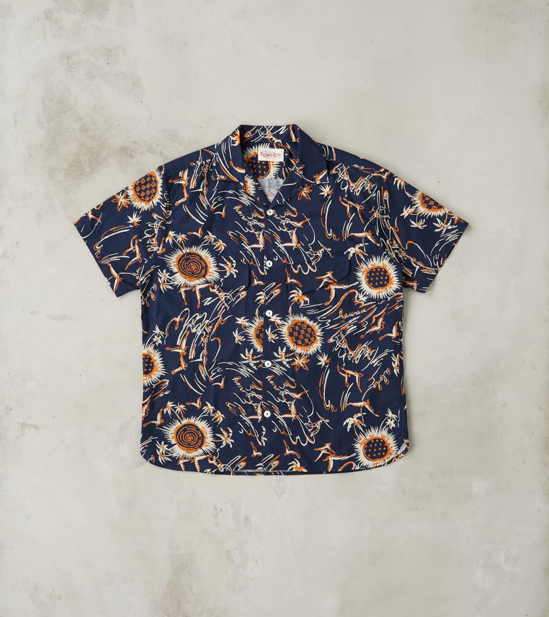 Freenote Cloth Dean - Double Pocket Japanese Poplin Camp - Navy Aloha