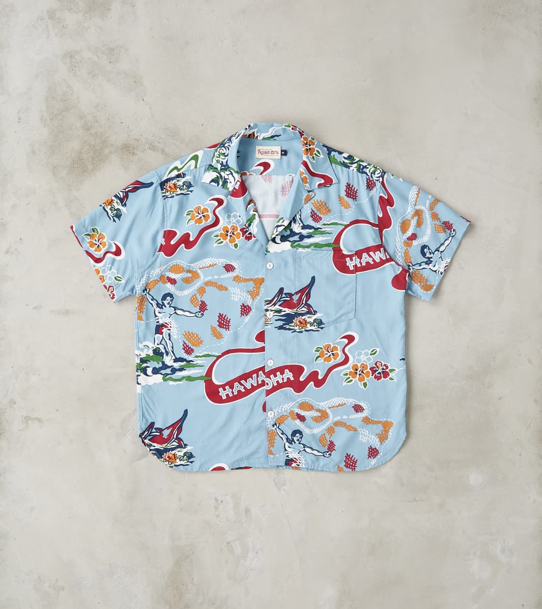 Freenote Cloth Hawaiian Camp - Hoffman Rayon Poplin - Clear Blue Aloha