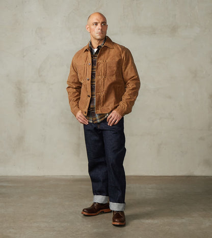 Freenote Cloth Riders Jacket - 10oz Martexin Waxed Army Duck - Rust