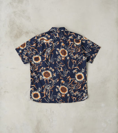 Dean Double Pocket Camp - Japanese Poplin - Navy Aloha