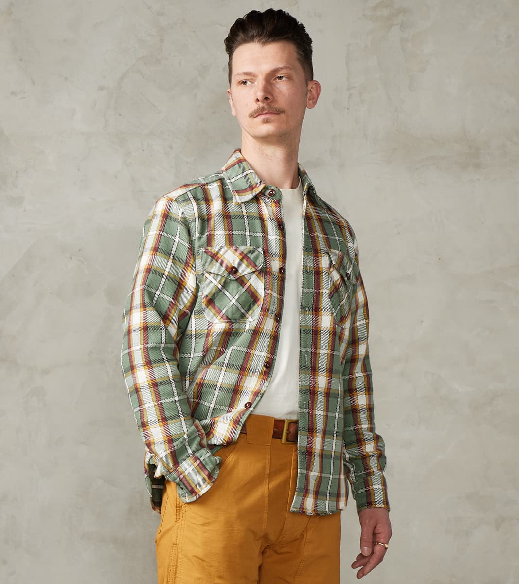 Freenote Cloth Wells - Japanese Twill - Aloe Green Plaid