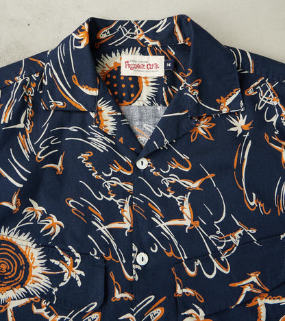 Dean Double Pocket Camp - Japanese Poplin - Navy Aloha
