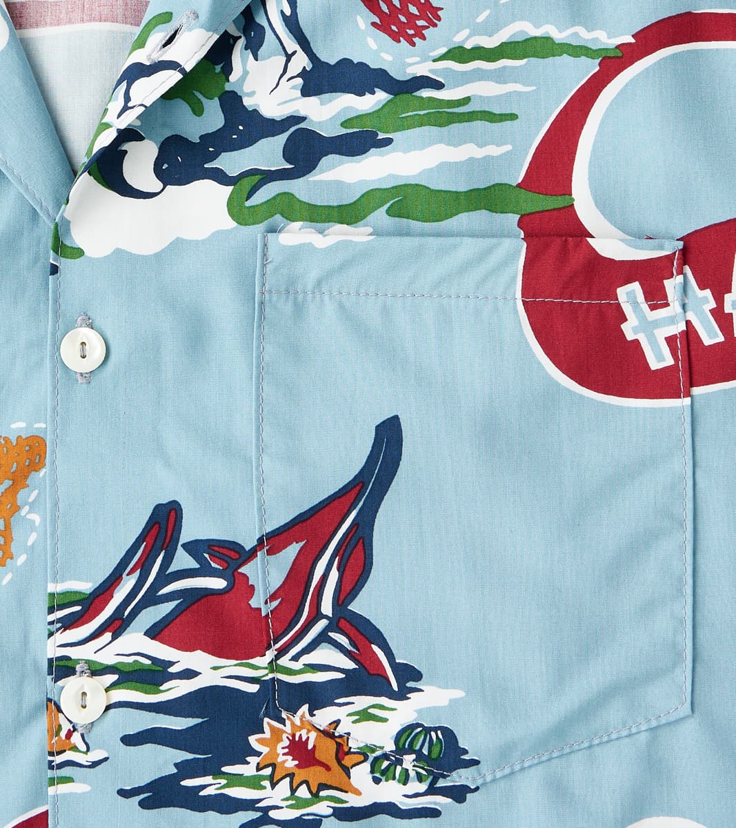 Hawaiian Camp - Hoffman Rayon Poplin - Clear Blue Aloha