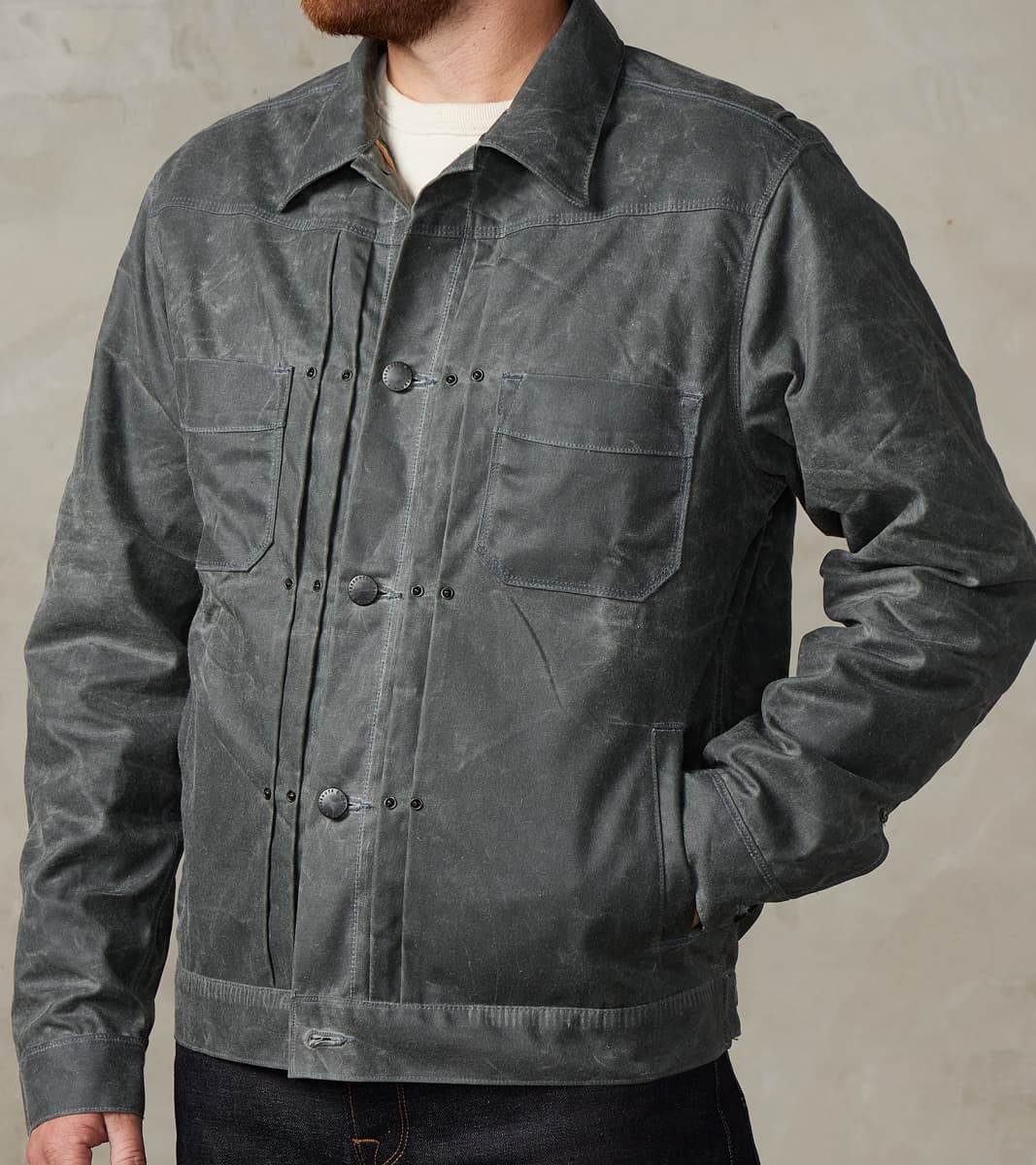 Riders Jacket - 10oz Martexin Waxed Army Duck - Charcoal