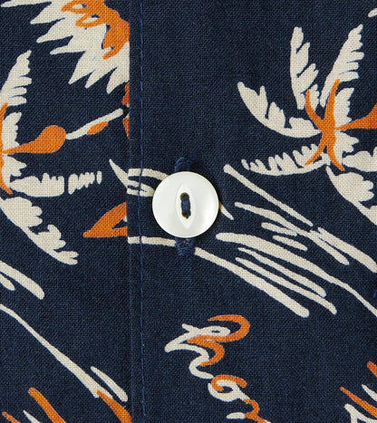 Dean Double Pocket Camp - Japanese Poplin - Navy Aloha