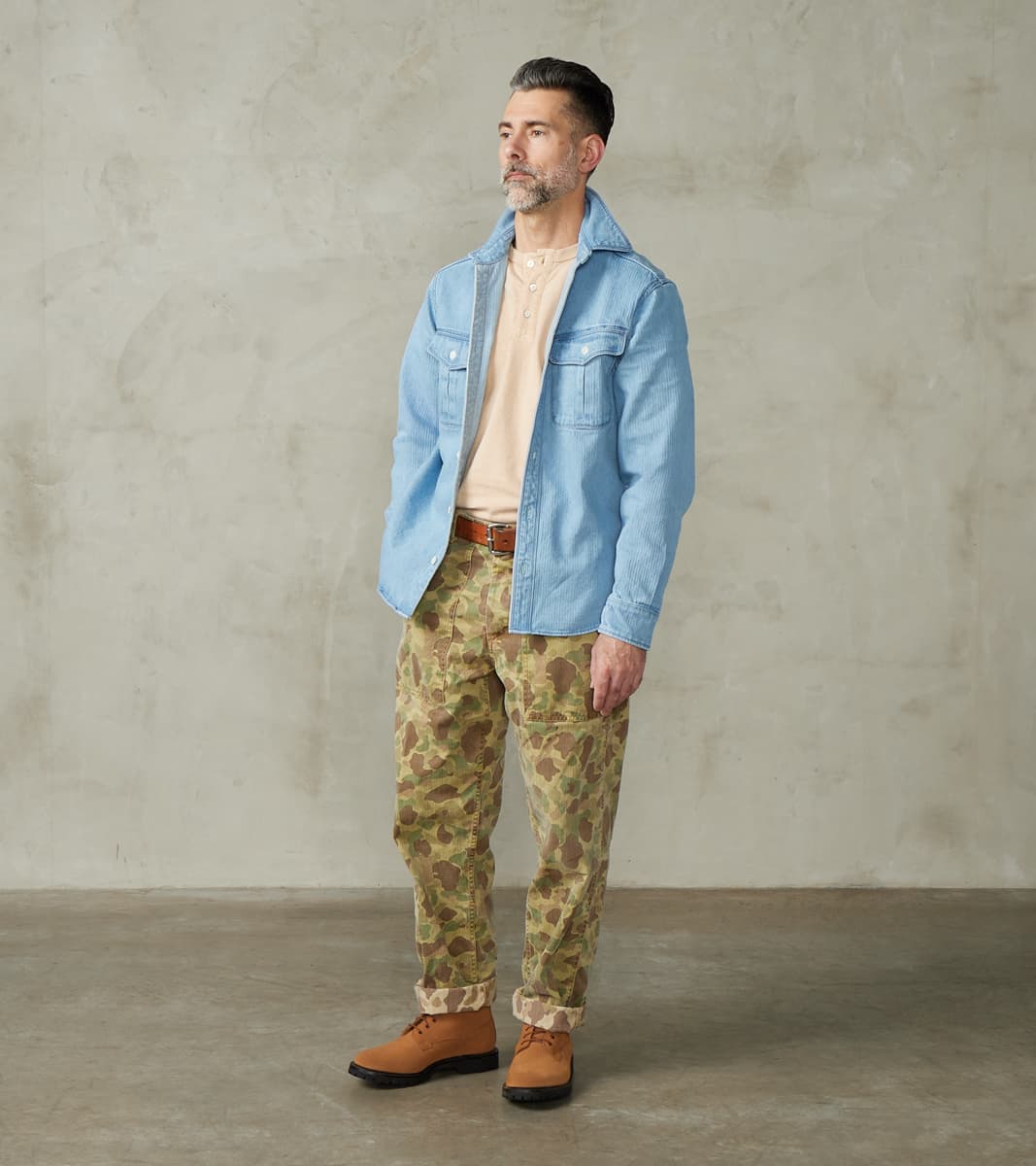 Rancho - Japanese Bedford Cord - Bleach Indigo