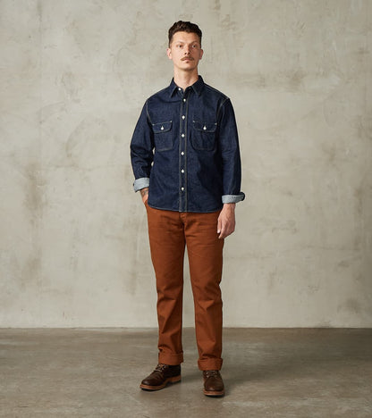 Workers Chino - 14oz Japanese Military Slub Canvas - Rust