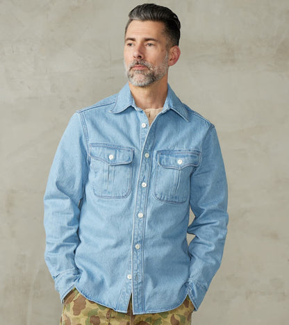 Freenote Cloth Rancho - Japanese Bedford Cord - Bleach Indigo