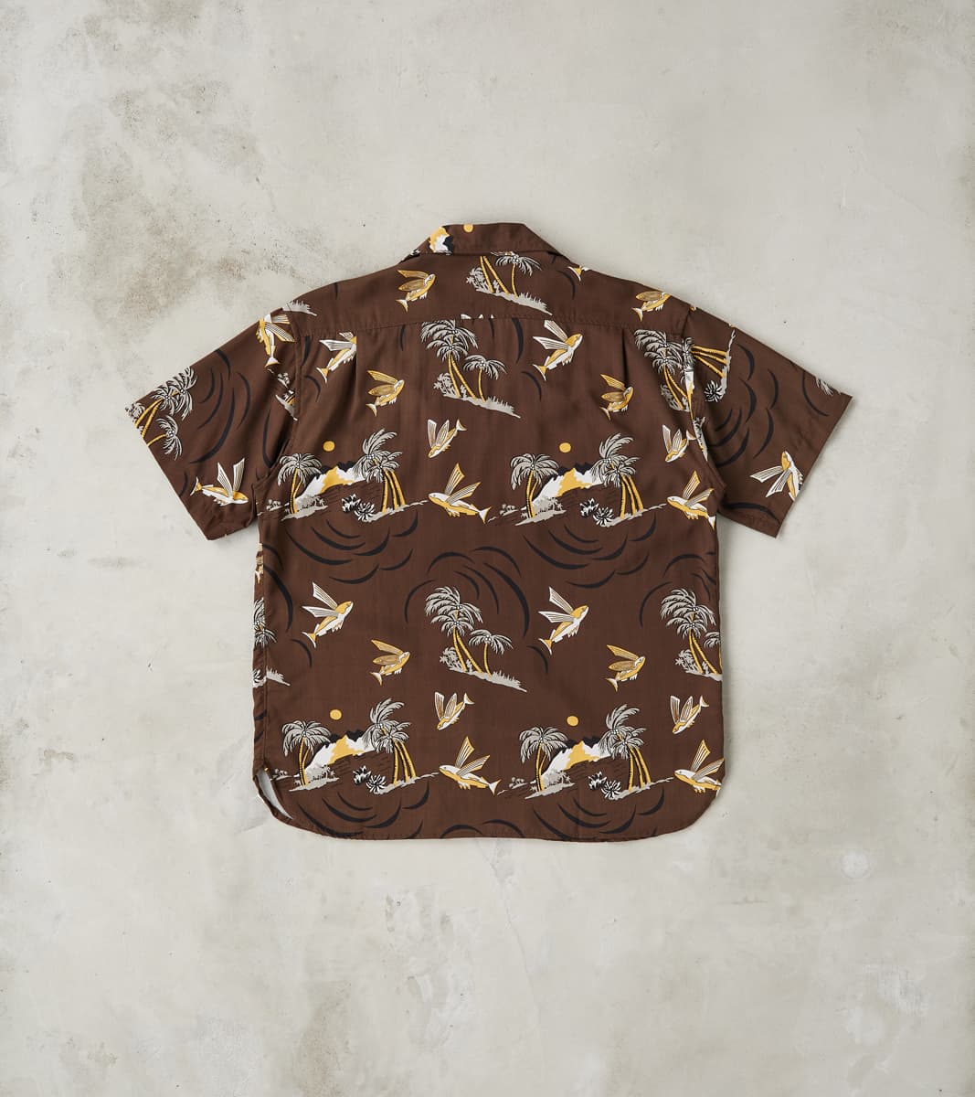 Dean Double Pocket Camp - Hoffman Rayon Poplin - Brown Flying Fish