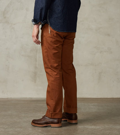 Workers Chino - 14oz Japanese Military Slub Canvas - Rust