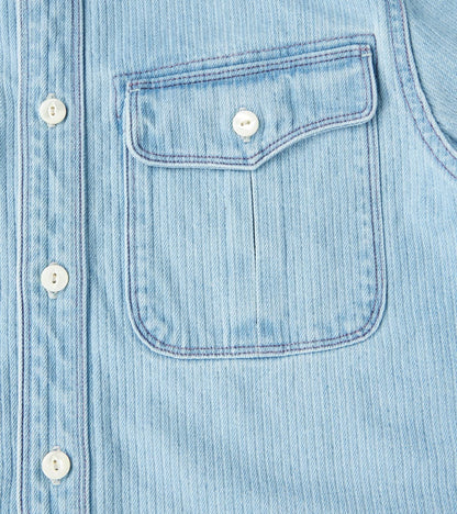Rancho - Japanese Bedford Cord - Bleach Indigo