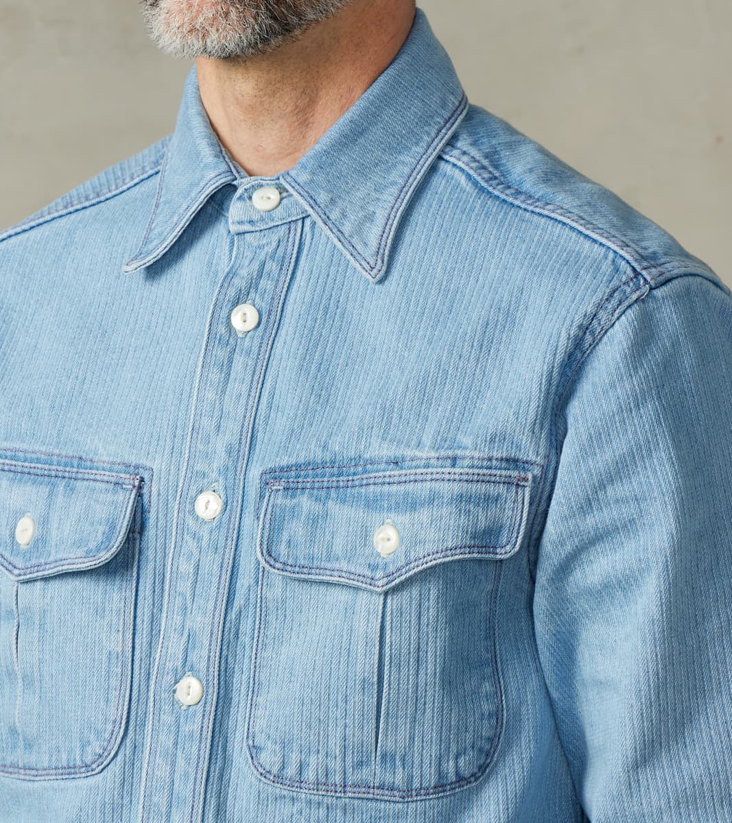 Rancho - Japanese Bedford Cord - Bleach Indigo