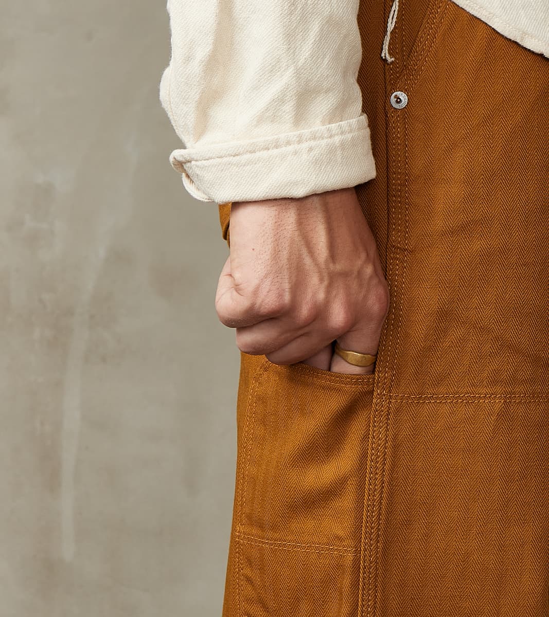 Ortega Pant - 13oz Japanese Herringbone Twill - Rust