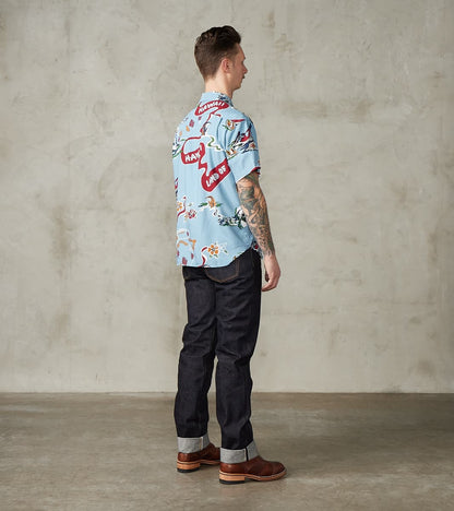 Hawaiian Camp - Hoffman Rayon Poplin - Clear Blue Aloha