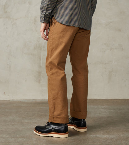 Deck Pant - 14oz Japanese Military Slub Canvas - Tan