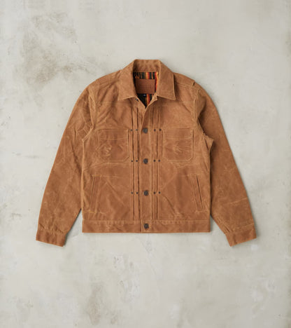 Freenote Cloth Riders Jacket - 10oz Martexin Waxed Army Duck - Rust
