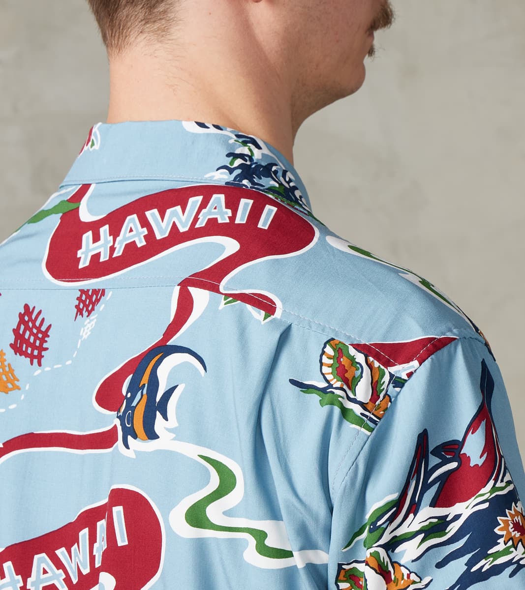 Hawaiian Camp - Hoffman Rayon Poplin - Clear Blue Aloha