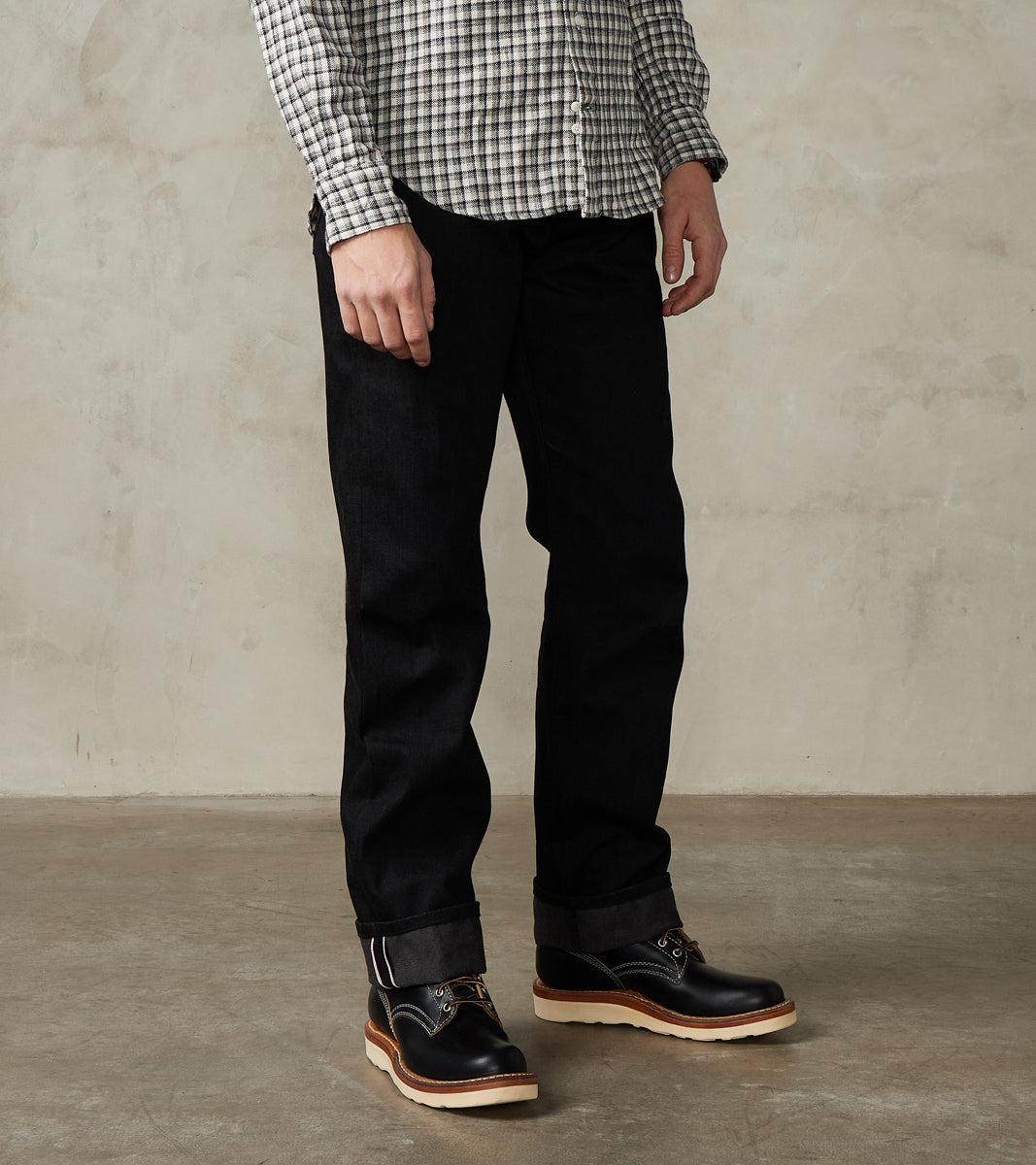 Freenote Cloth Belford - Straight - 14.25oz Black x Grey