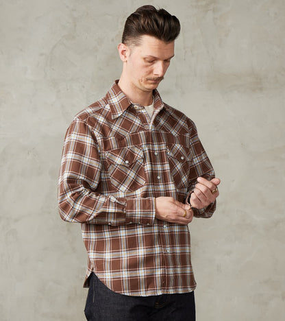 Freenote Cloth Western Scout - Archive Japanese Twill - Brown Plaid