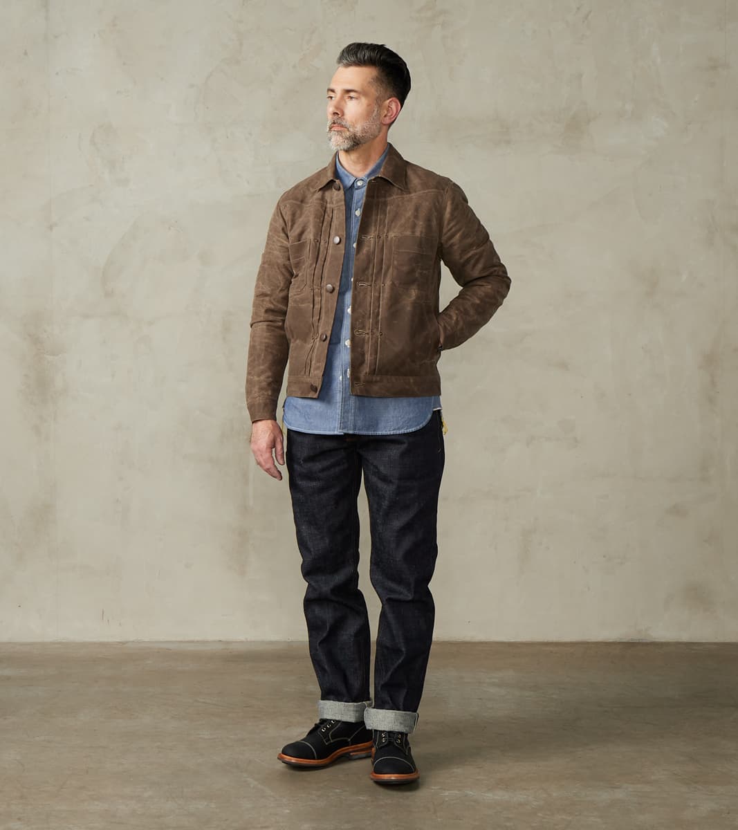 Riders Jacket - 10oz Martexin Waxed Army Duck - Oak
